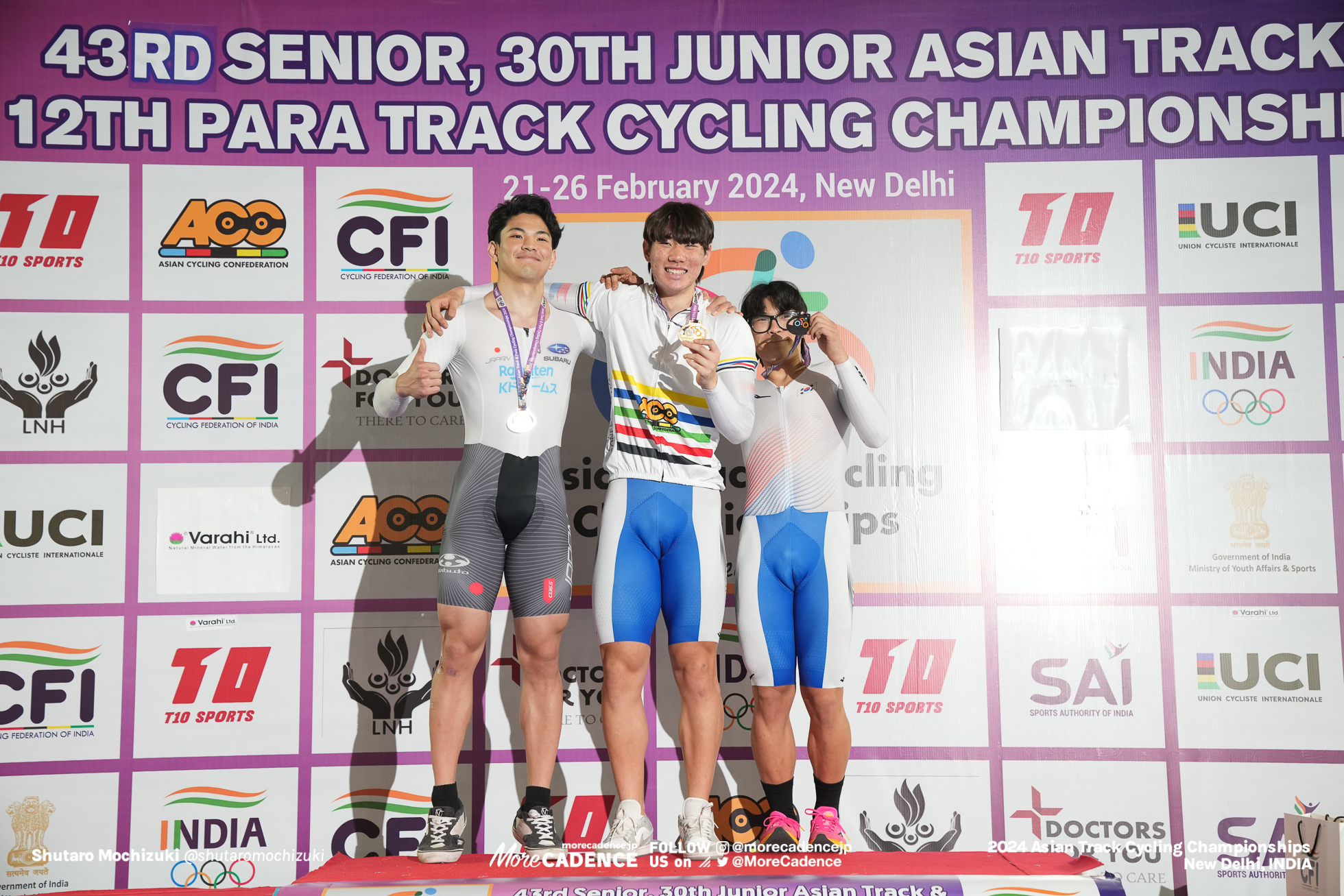 髙橋奏多, TAKAHASHI Kanata, JPN, パク・ジュンソン, PARK Junseon, KOR, チョン・ソク. JEONG Suckwoo, KOR, 男子ジュニア スプリント, MEN'S Junior Sprint, 2024アジア選手権トラック, 2024 ASIAN TRACK CYCLING CHAMPIONSHIPS, New Delhi, India