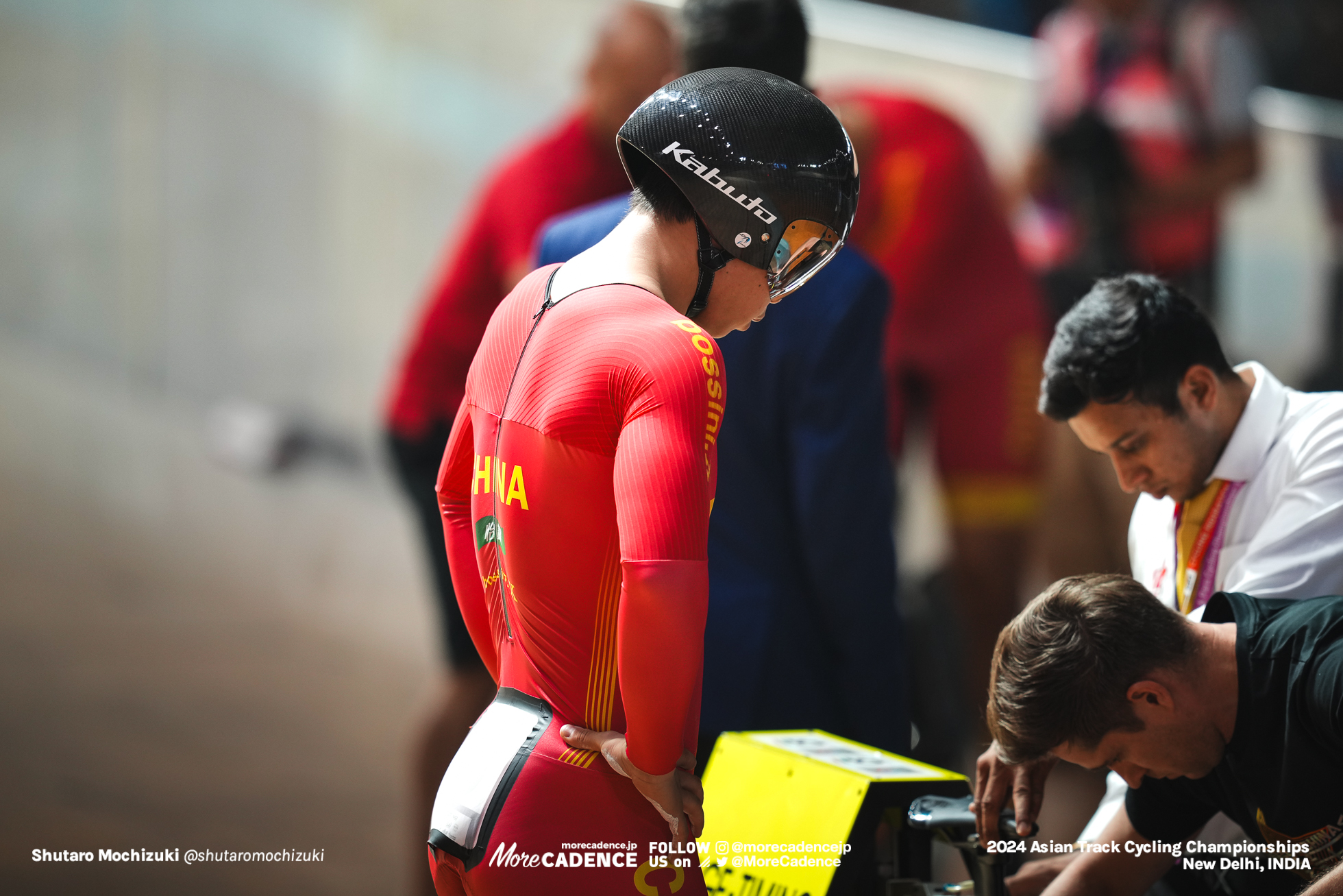 ジン・シーハン, JIN Zhiheng, リ・チーウェイ, LI Zhiwei, リュウ・クワン, LIU Kuan, CHN, 男子チームスプリント 予選, MEN'S Team Sprint Qualification, 2024アジア選手権トラック, 2024 ASIAN TRACK CYCLING CHAMPIONSHIPS, New Delhi, India