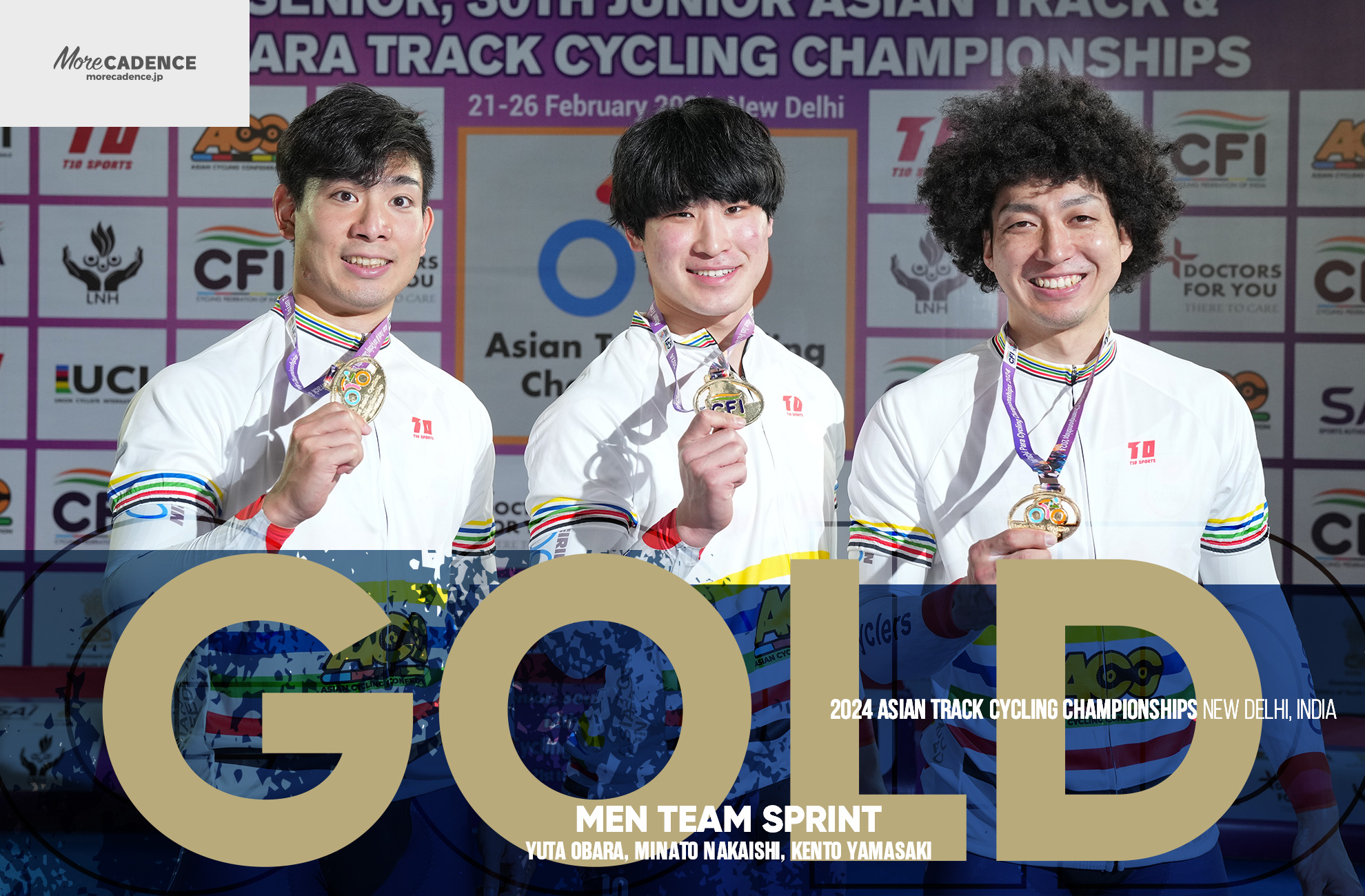 小原佑太, OBARA Yuta, 中石湊, NAKAISHI Minato, 山﨑賢人, YAMASAKI Kento, JPN, 男子チームスプリント, MEN'S Team Sprint, 2024アジア選手権トラック, 2024 ASIAN TRACK CYCLING CHAMPIONSHIPS, New Delhi, India