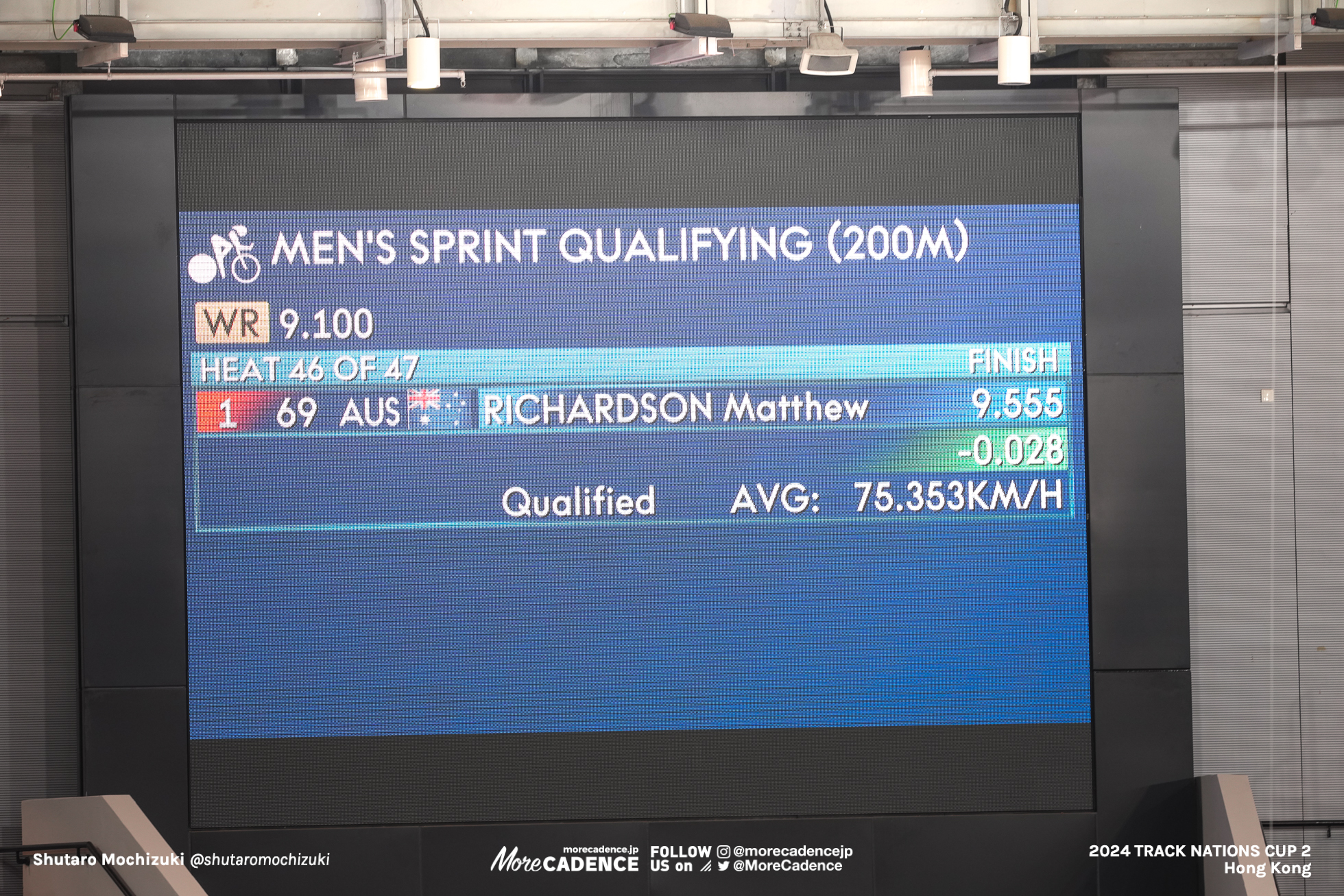 マシュー・リチャードソン, RICHARDSON Matthew, AUS, 男子スプリント 予選, MEN'S Sprint Qualification 200mFTT, 2024トラックネーションズカップ 香港, 2024 UCI TRACK NATIONS CUP Hong Kong