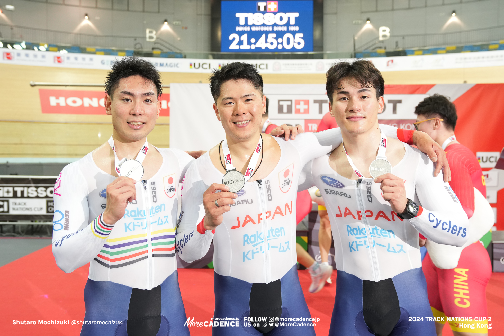 長迫吉拓, NAGASAKO Yoshitaku, 太田海也, OTA Kaiya, 小原佑太, OBARA Yuta, JPN, 男子チームスプリント, MEN'S Team Sprint, 2024トラックネーションズカップ 香港, 2024 UCI TRACK NATIONS CUP Hong Kong