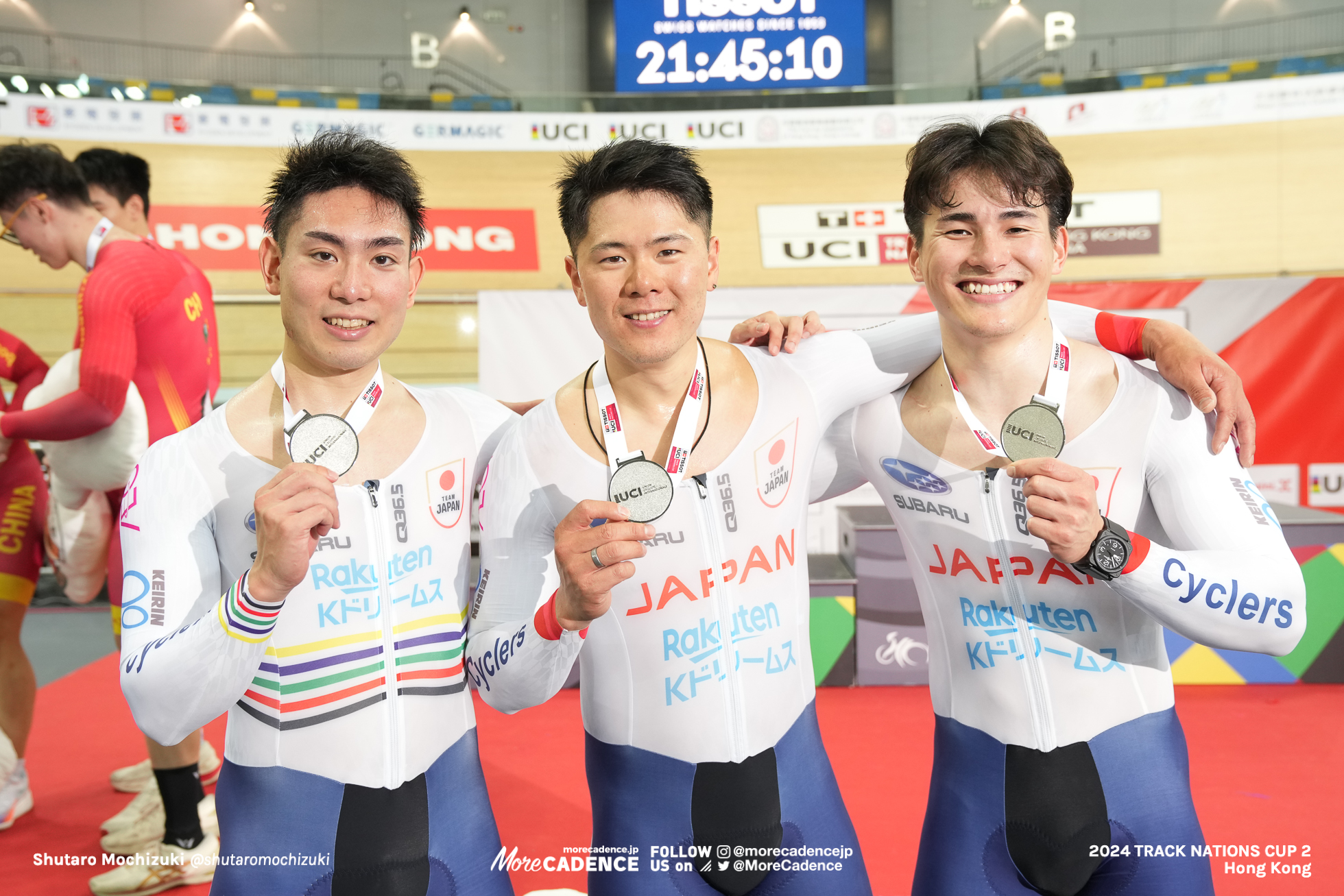 長迫吉拓, NAGASAKO Yoshitaku, 太田海也, OTA Kaiya, 小原佑太, OBARA Yuta, JPN, 男子チームスプリント, MEN'S Team Sprint, 2024トラックネーションズカップ 香港, 2024 UCI TRACK NATIONS CUP Hong Kong