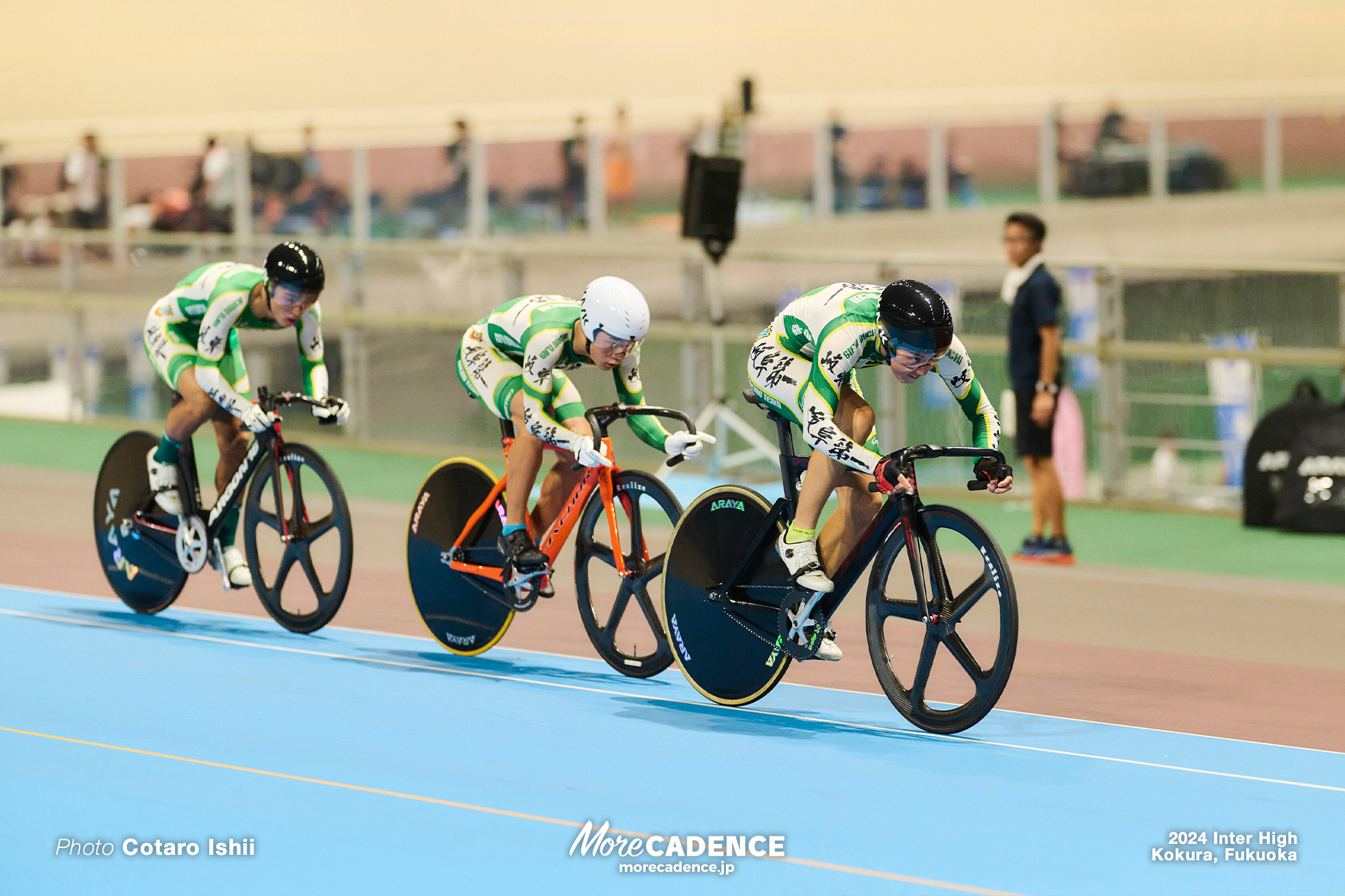 児玉東次郎 岐阜第一, 坂井央雅 岐阜第一, 鳥澤仁 岐阜第一, チームスプリント, 令和6年度 全国高等学校総合体育大会（インターハイ2024）, 小倉競輪場