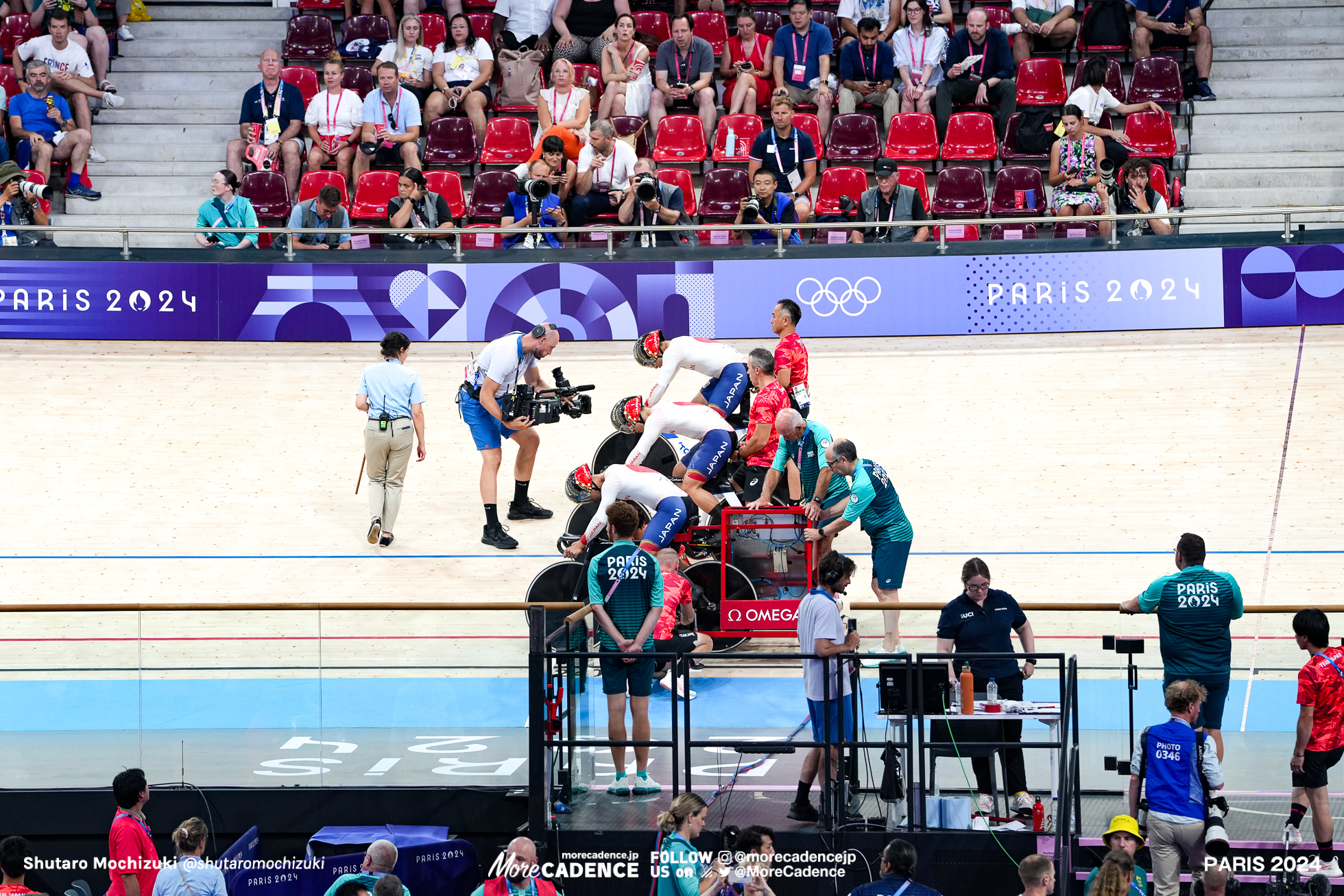 長迫吉拓, 太田海也, 小原佑太, Japan, mens team sprint, Olympic Games Paris 2024, Saint-Quentin-en-Yvelines Velodrome, August 06, 2024 in Paris, France