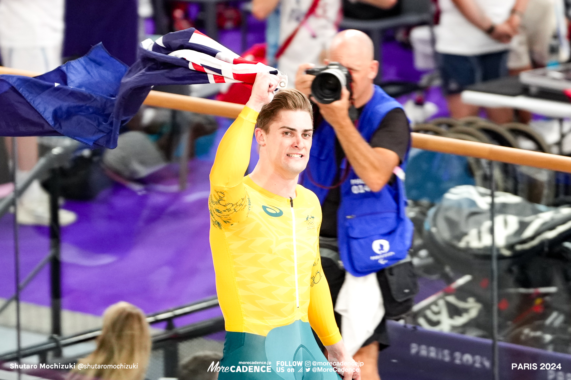 マシュー・グレーツァー GLAETZER Matthew, Australia, mens team sprint, Olympic Games Paris 2024, Saint-Quentin-en-Yvelines Velodrome, August 06, 2024 in Paris, France