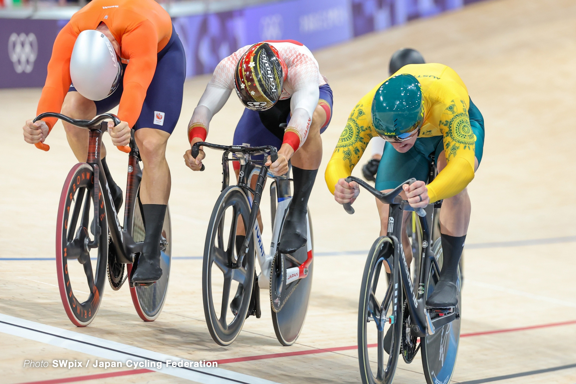 太田海也, Japan, 1回戦, mens keirin, Olympic Games Paris 2024, Saint-Quentin-en-Yvelines Velodrome, August 10, 2024 in Paris, France, SWpix / Japan Cycling Federation