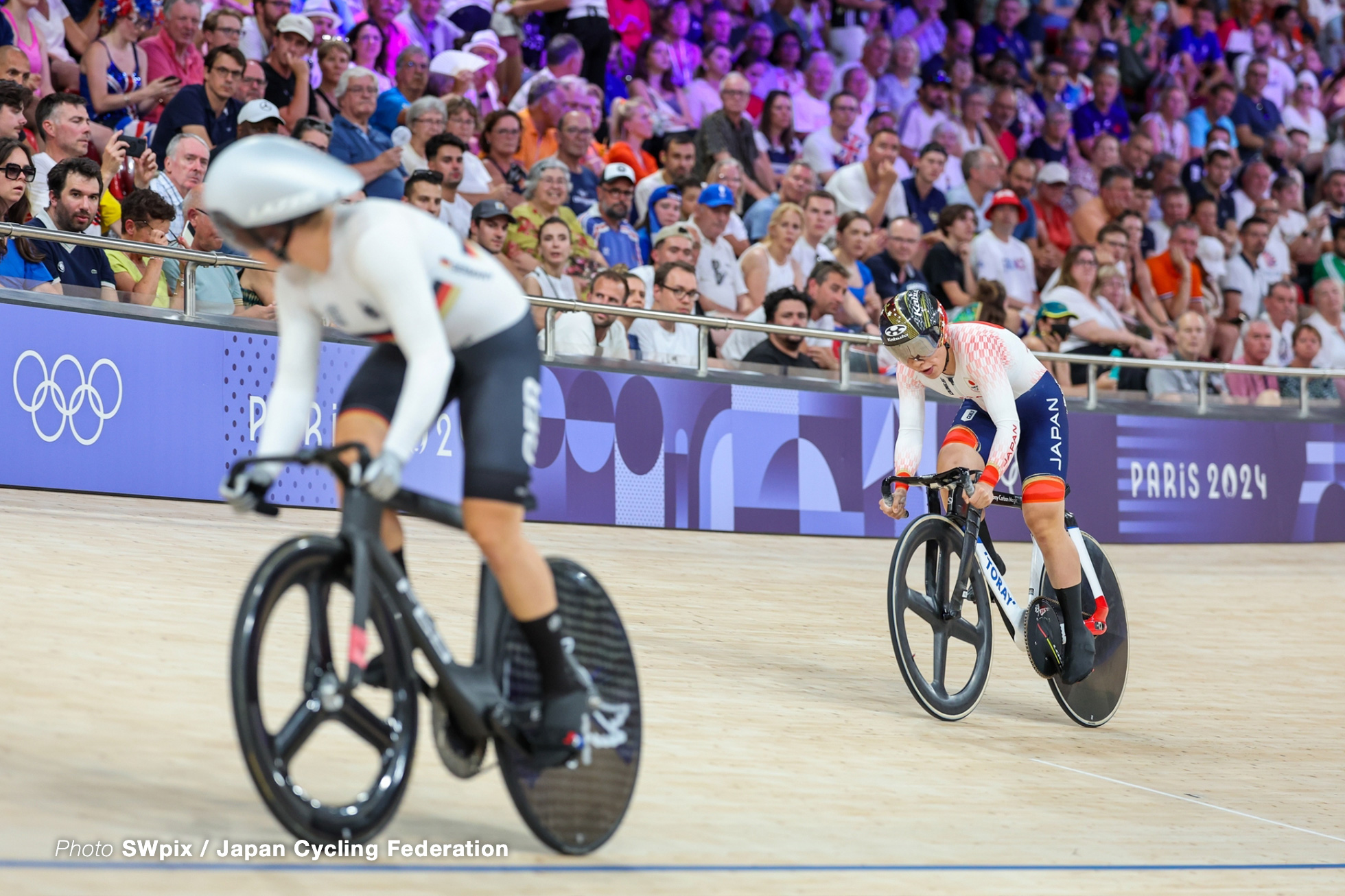 佐藤水菜, Japan, 3回戦, womens sprint, Olympic Games Paris 2024, Saint-Quentin-en-Yvelines Velodrome, August 10, 2024 in Paris, France, SWpix / Japan Cycling Federation