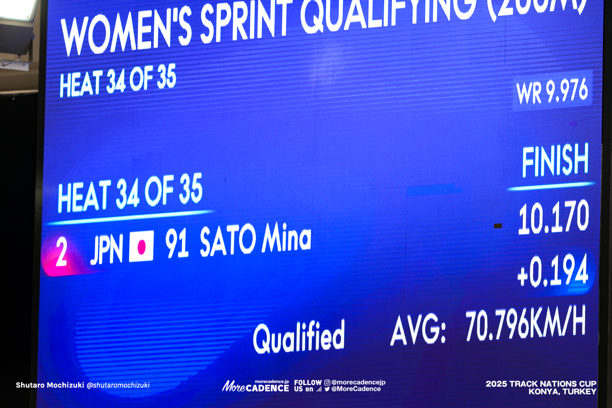 女子スプリント, WOMEN'S Sprint Qualification 200mFTT,2025トラックネーションズカップ トルコ・コンヤ, 2024 UCI TRACK NATIONS CUP Konya, TUR,