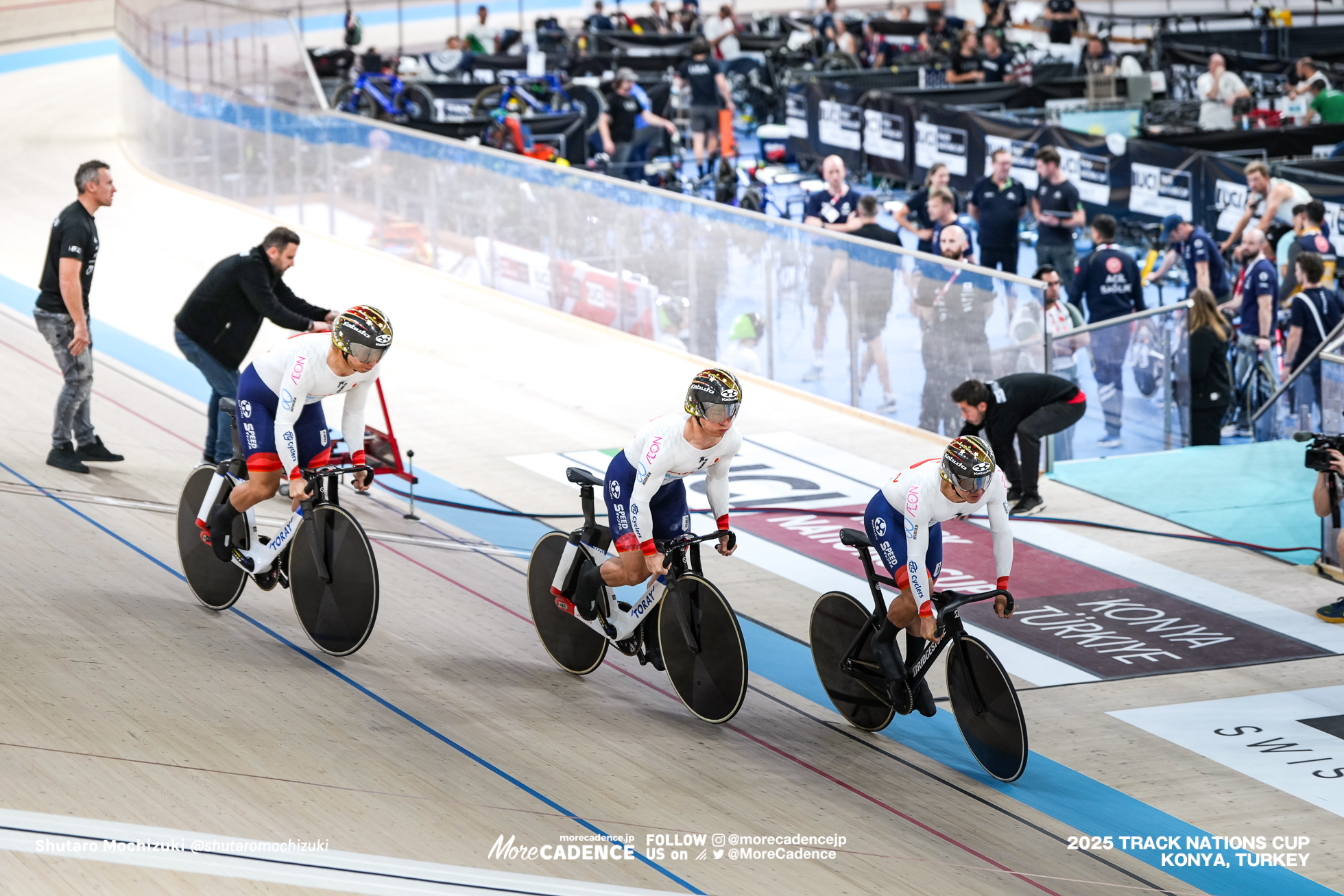 長迫吉拓, NAGASAKO Yoshitaku, 太田海也, OTA Kaiya, 小原佑太 ,Yuta Obara,JPN, 男子チームスプリント,MEN'S Team Sprint Qualification,2025トラックネーションズカップ トルコ・コンヤ, 2024 UCI TRACK NATIONS CUP Konya, TUR,