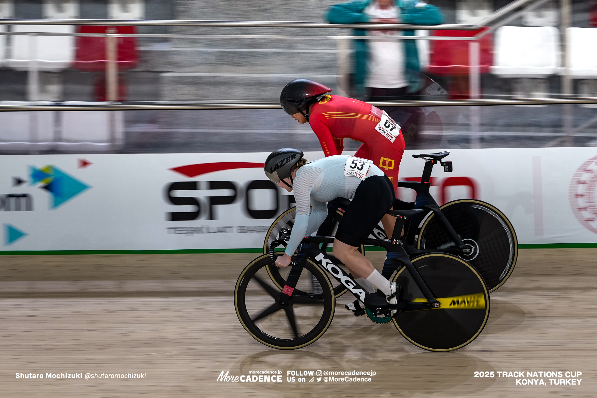 苑丽颖 ユアン・リイン,Yuan Liying,アリナ・リシェンコ,Alina Lysenko,女子スプリント, WOMEN'S Sprint Qualification 200mFTT,2025トラックネーションズカップ トルコ・コンヤ, 2024 UCI TRACK NATIONS CUP Konya, TUR,