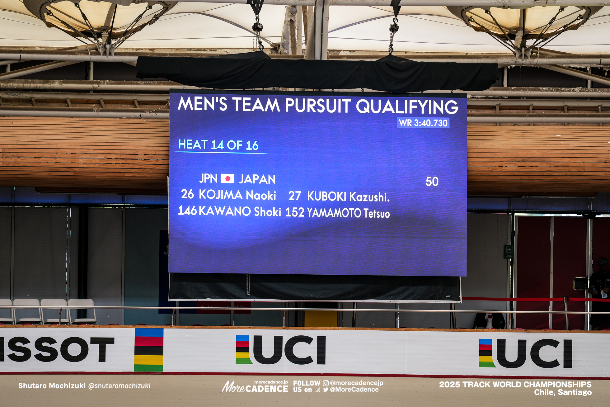 男子チームパシュート, MEN'S Team Pursuit,2025世界選手権トラック サンティアゴ, 2025 UCI CYCLING WORLD CHAMPIONSHIPS TRACK