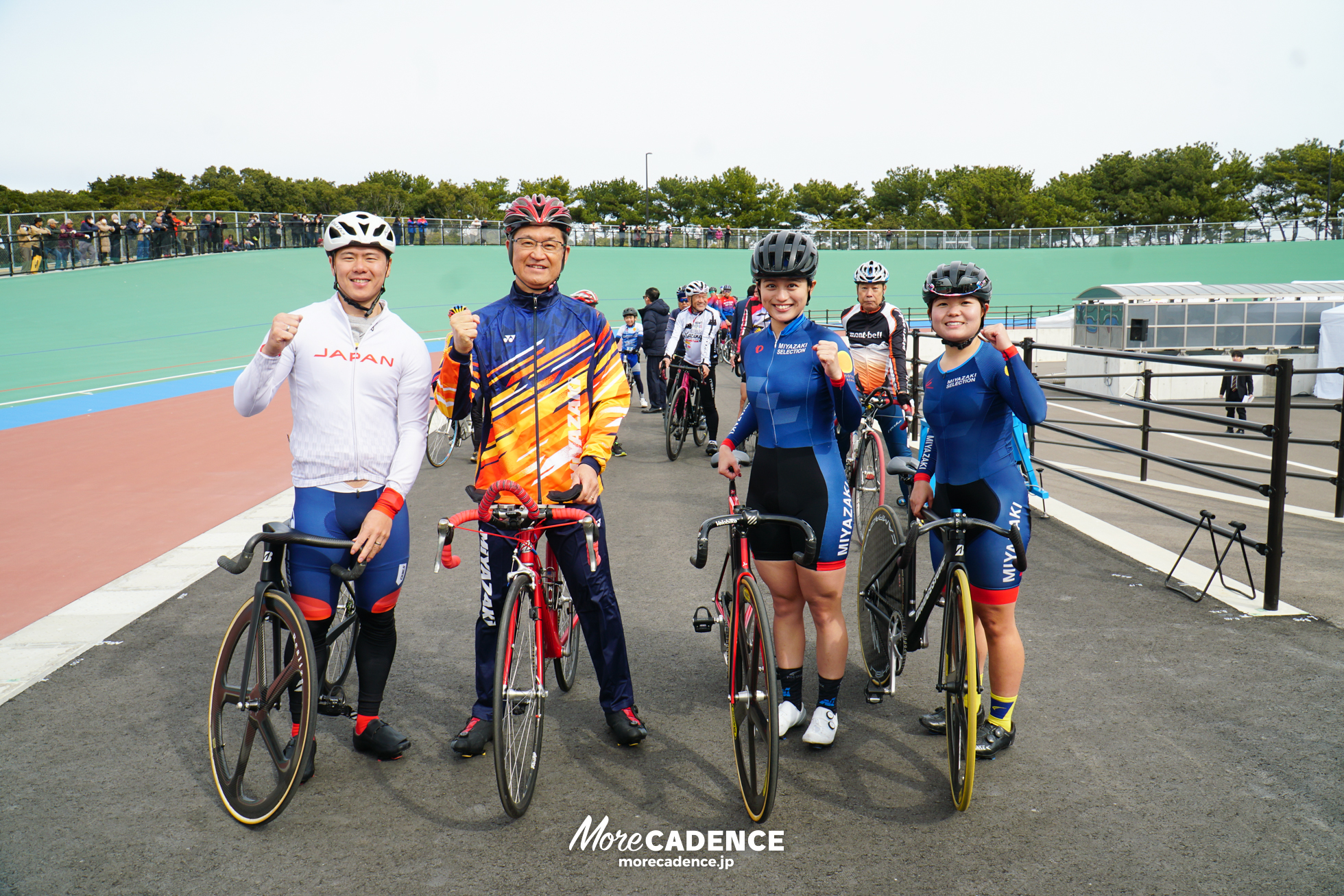 長迫吉拓, 河野俊嗣宮崎県知事, 年見穂風, 岩元美佳, ひなたベロドローム宮崎