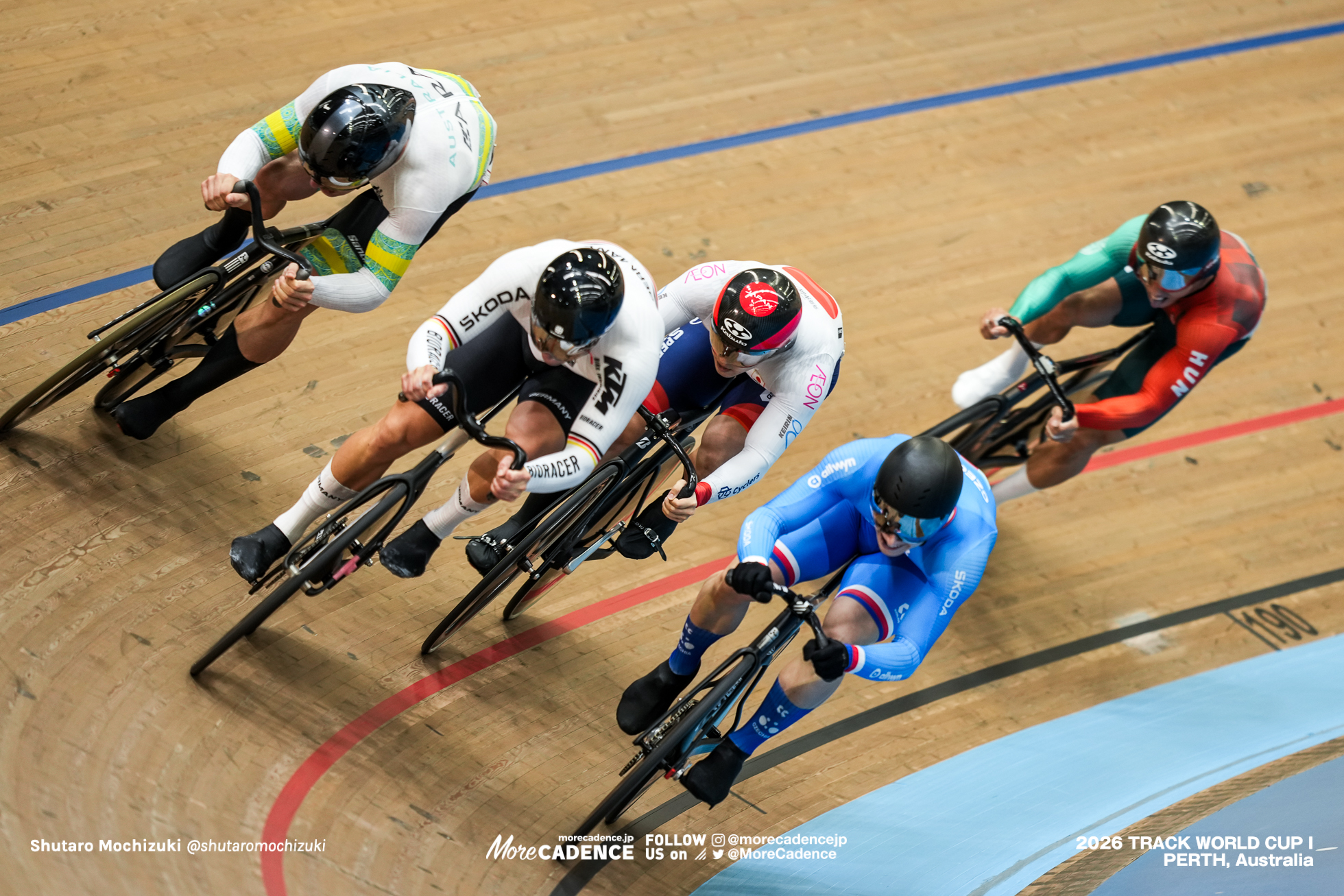 市田龍生都, ICHIDA Ryuto, JPN, レイ・ホフマン, HOFFMAN Leigh, AUS, マキシミリアン・ドルンバッハ, DORNBACH Maximilian, GER, ダビッド・ペテルカ, PETERKA David, CZE, サンドール・サロンタイ, SZALONTAY Sandor, HUN, 男子ケイリン, 1回戦, MEN Elite Keirin, First Round, 2026ワールドカップ第1戦, オーストラリア, パース, 2026 UCI Track World Cup, Round 1, Perth, Australia