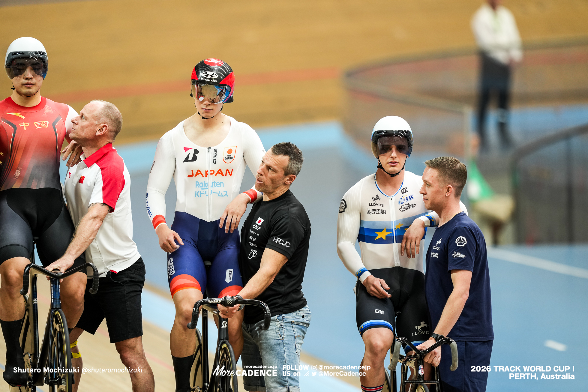 三神遼矢, MIKAMI Ryoya, JPN, マシュー・リチャードソン, RICHARDSON Matthew, GBR, リ・チーウェイ, LI Zhiwei, CHN, 男子ケイリン, 1回戦, MEN Elite Keirin, First Round, 2026ワールドカップ第1戦, オーストラリア, パース, 2026 UCI Track World Cup, Round 1, Perth, Australia