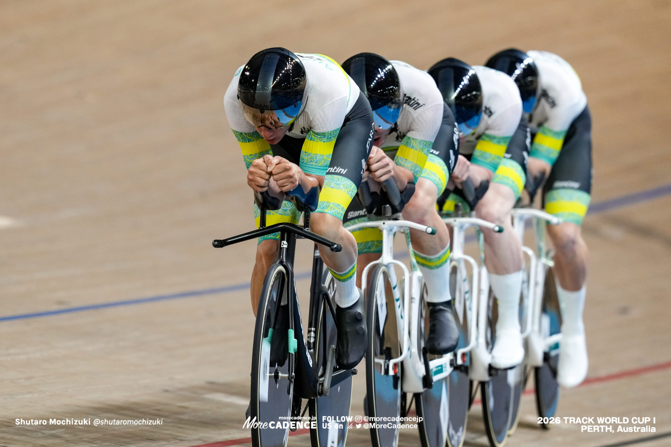 リアム・ウォルシュ, WALSH Liam, AUS, トーマス・コーニッシュ, CORNISH Thomas, AUS, ノア・ブランニン, BLANNIN Noah, AUS, ジョシュ・ダフィー, DUFFY Joshua, AUS, 男子チームパシュート, MEN Elite Team Pursuit, 2026ワールドカップ第1戦, オーストラリア, パース, 2026 UCI Track World Cup, Round 1, Perth, Australia