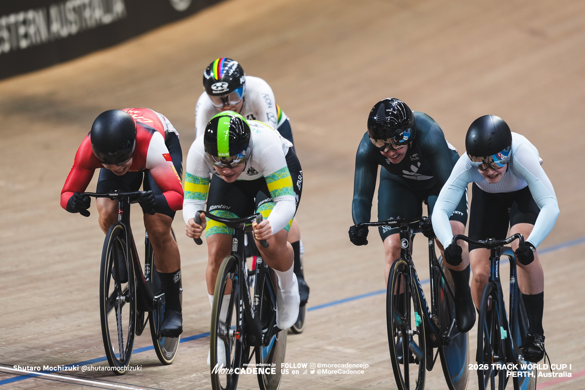 アレシア・マケイグ, McCAIG Alessia, AUS, ワン・リーファン, WANG Lijuan, CHN, エカテリーナ・エヴラノヴァ, EVLANOVA Ekaterina, AIN, オリビア・キング, KING Olivia, NZL, 佐藤水菜, SATO Mina, JPN, ジタ・ヘイセンス, GHEYSENS Zita, BEL, 女子ケイリン, 2回戦, WOMEN Elite Keirin, Second Round, 2026ワールドカップ第1戦, オーストラリア, パース, 2026 UCI Track World Cup, Round 1, Perth, Australia