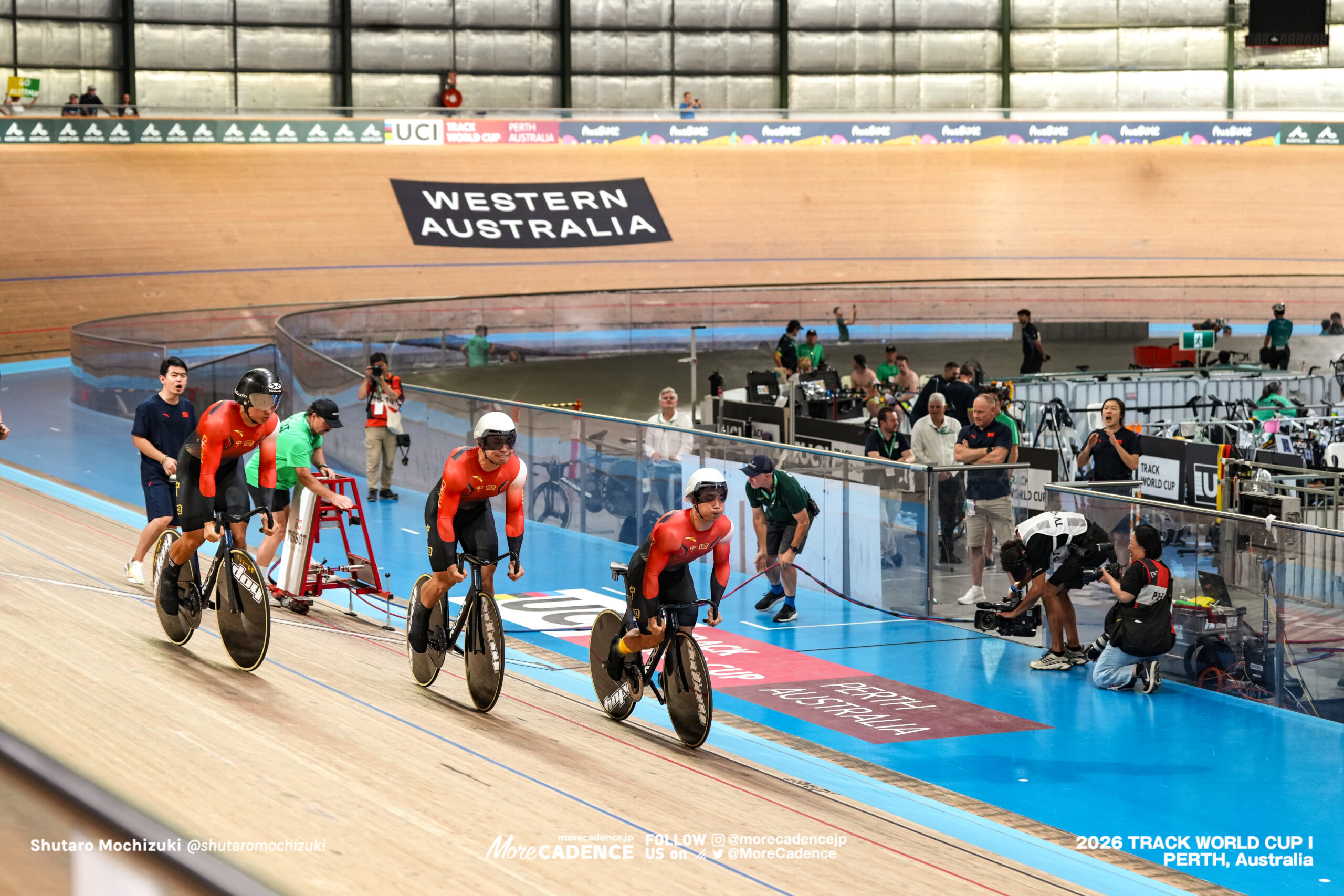 JIN Zhiheng, ジン・シーハン, CHN, LI Zhiwei, リ・チーウェイ, CHN, XIE Han, シー・ハン, CHN, 男子チームスプリント, MEN Elite Team Sprint, 2026ワールドカップ第1戦, オーストラリア, パース, 2026 UCI Track World Cup, Round 1, Perth, Australia