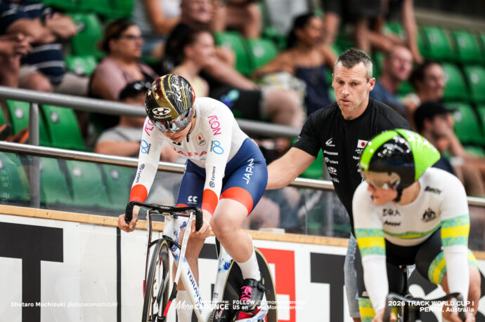 佐藤水菜, SATO Mina, JPN, アレシア・マケイグ, McCAIG Alessia, AUS, 女子スプリント, 準々決勝, WOMEN Elite Sprint, Quarterfinals, 2026ワールドカップ第1戦, オーストラリア, パース, 2026 UCI Track World Cup, Round 1, Perth, Australia