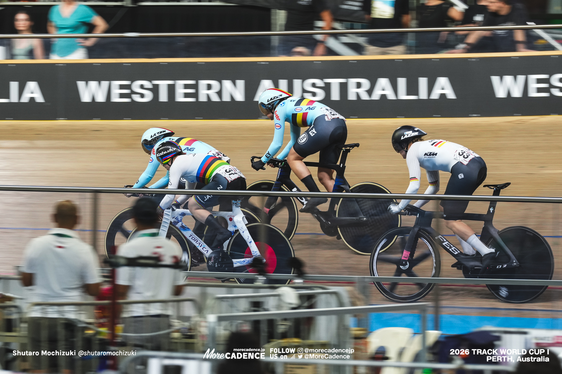 佐藤水菜, SATO Mina, JPN, リー ソフィー・フリードリッヒ, FRIEDRICH Lea Sophie, GER, ニッキー・デグレンデル, DEGRENDELE Nicky, BEL, ジタ・ヘイセンス, GHEYSENS Zita, BEL, 女子ケイリン, 7-12位決定戦, WOMEN Elite Keirin, Final for 7-12, 2026ワールドカップ第1戦, オーストラリア, パース, 2026 UCI Track World Cup, Round 1, Perth, Australia