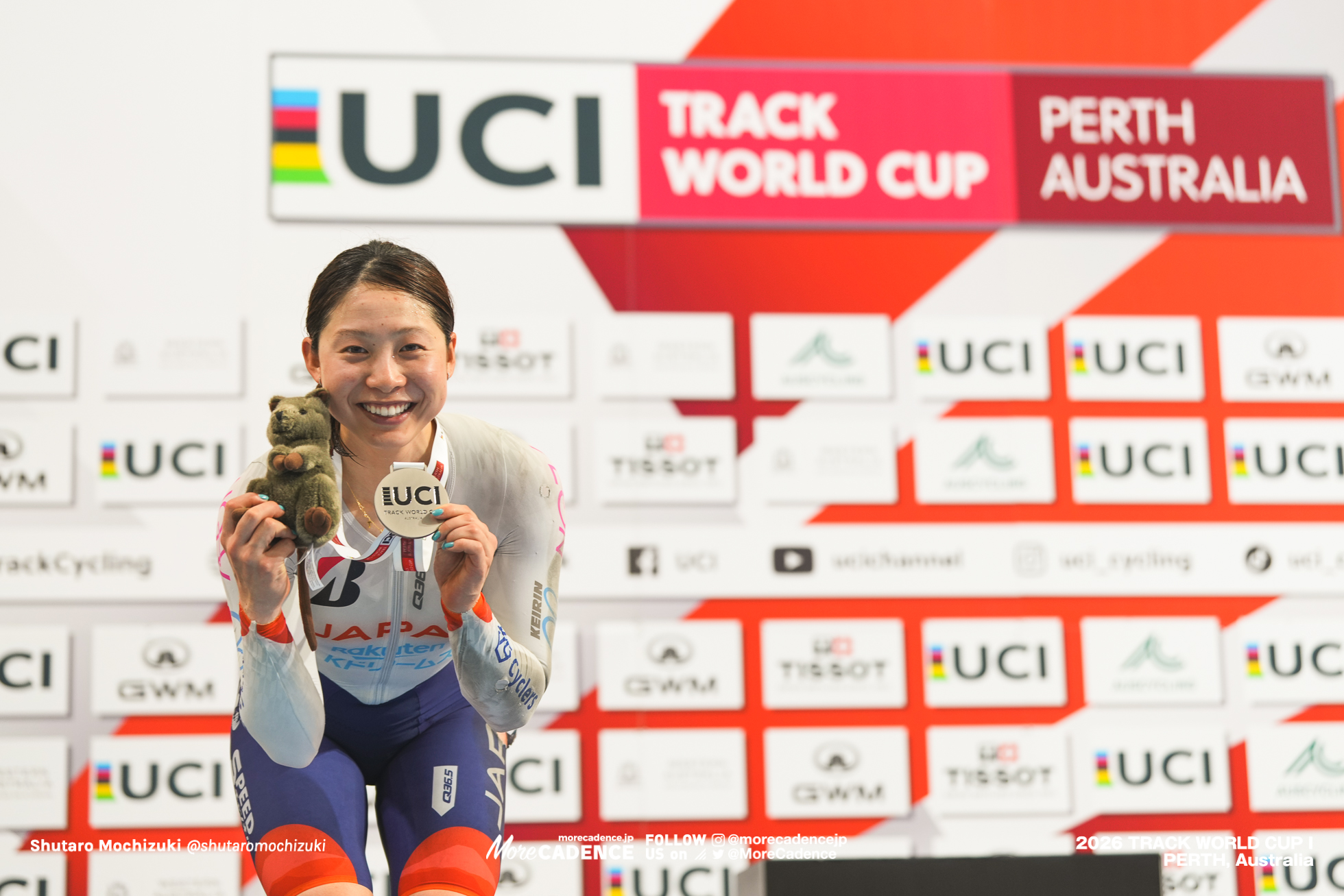 内野艶和, UCHINO Tsuyaka, JPN, 女子オムニアム, 表彰, WOMEN Elite Omnium, Podium, 2026ワールドカップ第1戦, オーストラリア, パース, 2026 UCI Track World Cup, Round 1, Perth, Australia