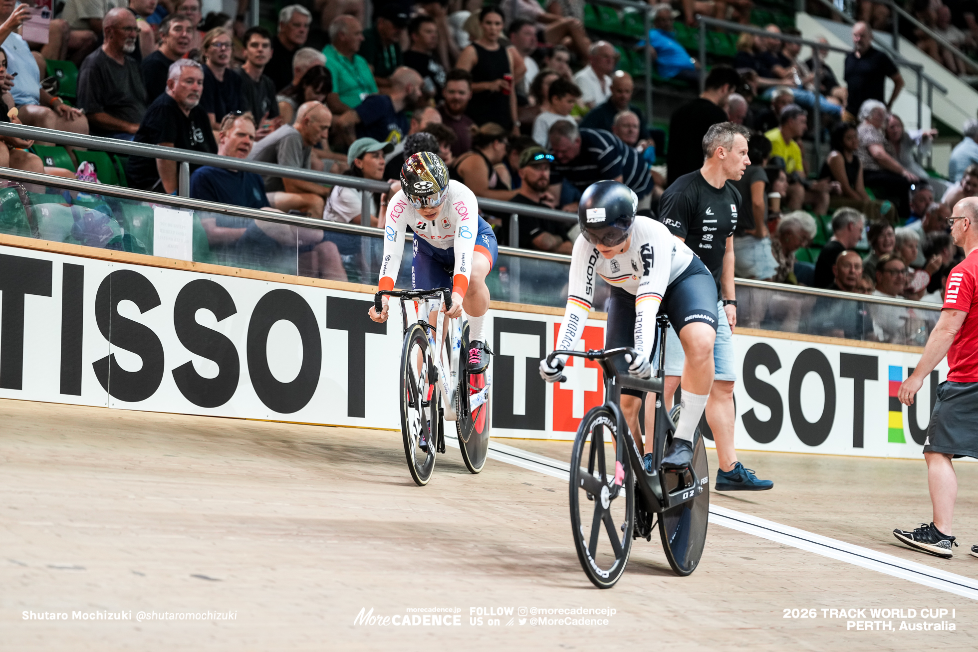 佐藤水菜, SATO Mina, JPN, リー ソフィー・フリードリッヒ, FRIEDRICH Lea Sophie, GER, 女子スプリント, 3位決定戦, WOMEN Elite Sprint, Final for Bronze, 2026ワールドカップ第1戦, オーストラリア, パース, 2026 UCI Track World Cup, Round 1, Perth, Australia