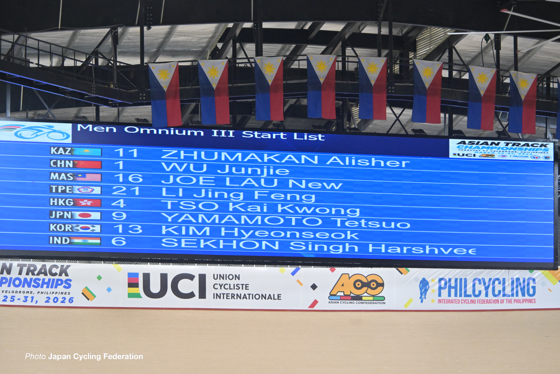 男子オムニアム, MEN Elite Omnium, 2026アジア選手権トラック, フィリピン, タガイタイ, 2026 Asia Track Cycling Championships, Tagaytay, Philippines