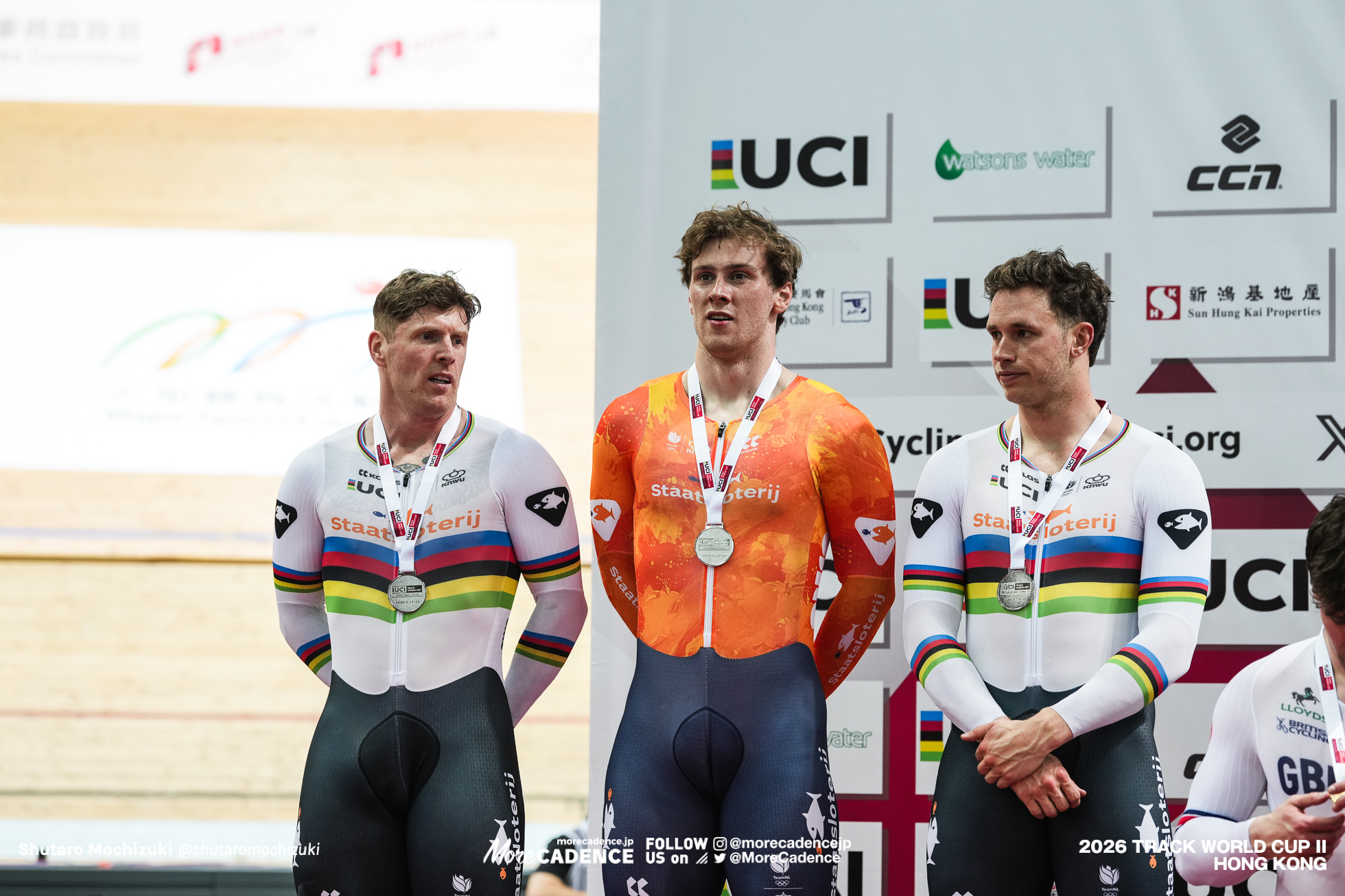 ハリー・ラブレイセン, LAVREYSEN Harrie, NED, ロイ・バンデンバーグ, VAN DEN BERG Roy, NED, タイマン・ファンルーン, VAN LOON Tijmen, NED, 男子チームスプリント, 表彰, MEN'S Team Sprint, Podium, 2026ワールドカップ第2戦, 香港, 2026 UCI Track World Cup, Round 2, Hong Kong