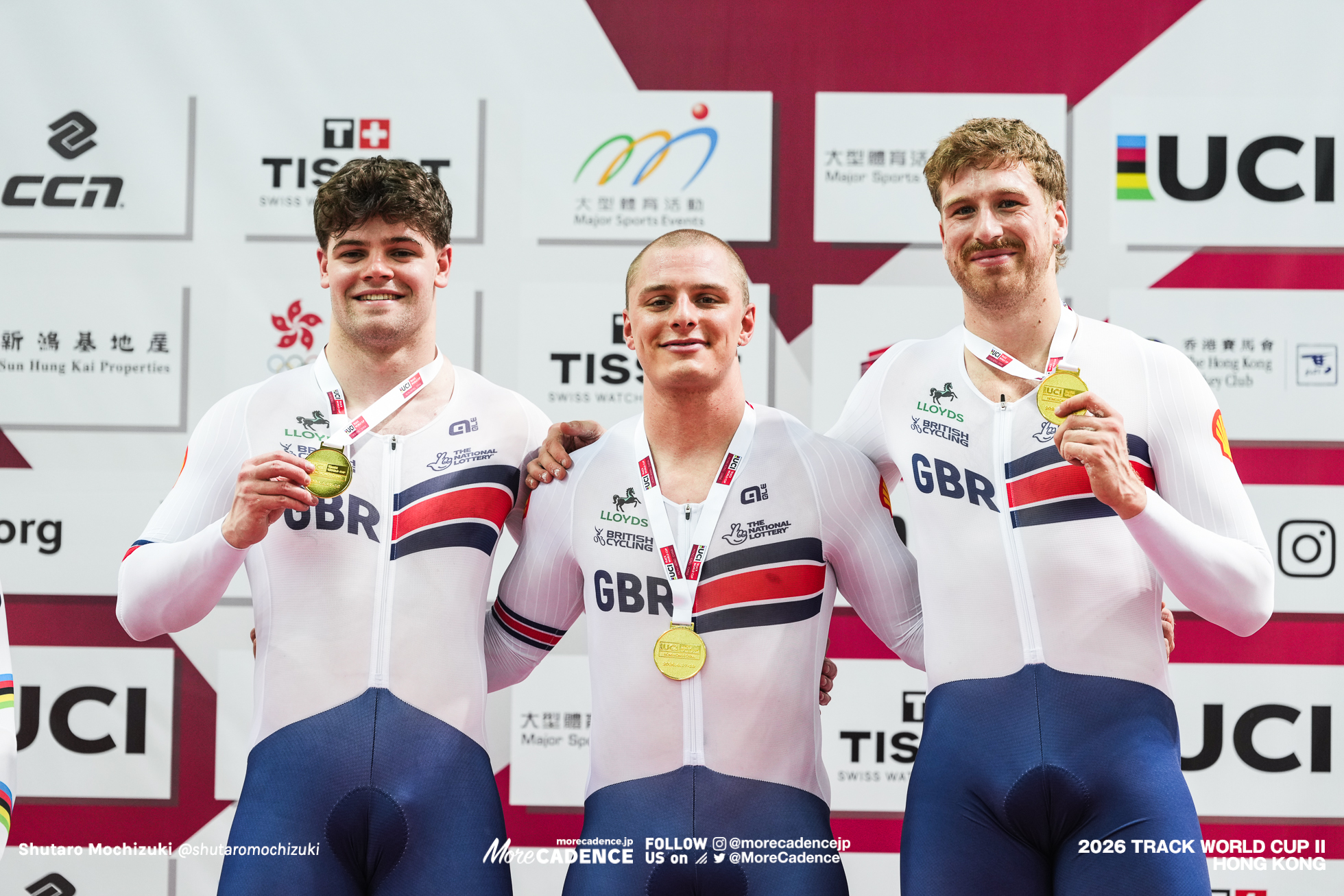 ハリー・レンディンガム ホーン, LEDINGHAM-HORN Harry, GBR, マシュー・リチャードソン, RICHARDSON Matthew, GBR, ジョセフ・トゥルーマン, TRUMAN Joseph, GBR, 男子チームスプリント, 表彰, MEN'S Team Sprint, Podium, 2026ワールドカップ第2戦, 香港, 2026 UCI Track World Cup, Round 2, Hong Kong