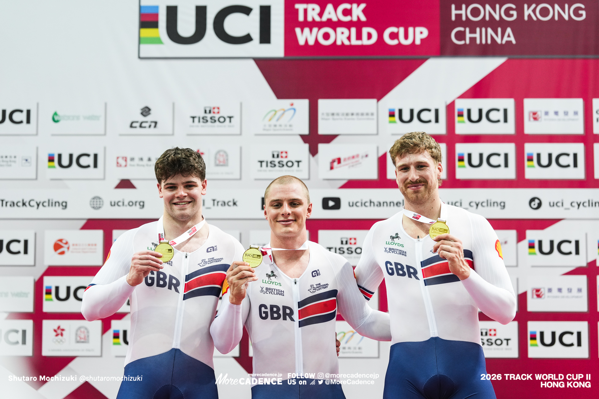 ハリー・レンディンガム ホーン, LEDINGHAM-HORN Harry, GBR, マシュー・リチャードソン, RICHARDSON Matthew, GBR, ジョセフ・トゥルーマン, TRUMAN Joseph, GBR, 男子チームスプリント, 表彰, MEN'S Team Sprint, Podium, 2026ワールドカップ第2戦, 香港, 2026 UCI Track World Cup, Round 2, Hong Kong