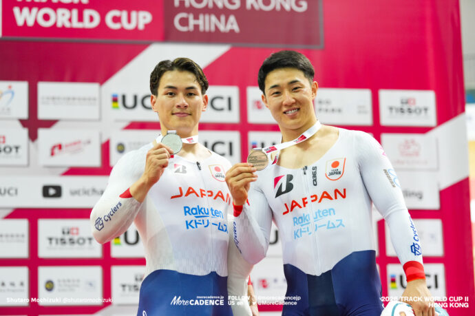 太田海也,中野慎詞,男子ケイリン,表彰,MEN'S Keirin,podium『2026ワールドカップ第2戦』香港,2026 UCI Track World Cup - Hong Kong, China