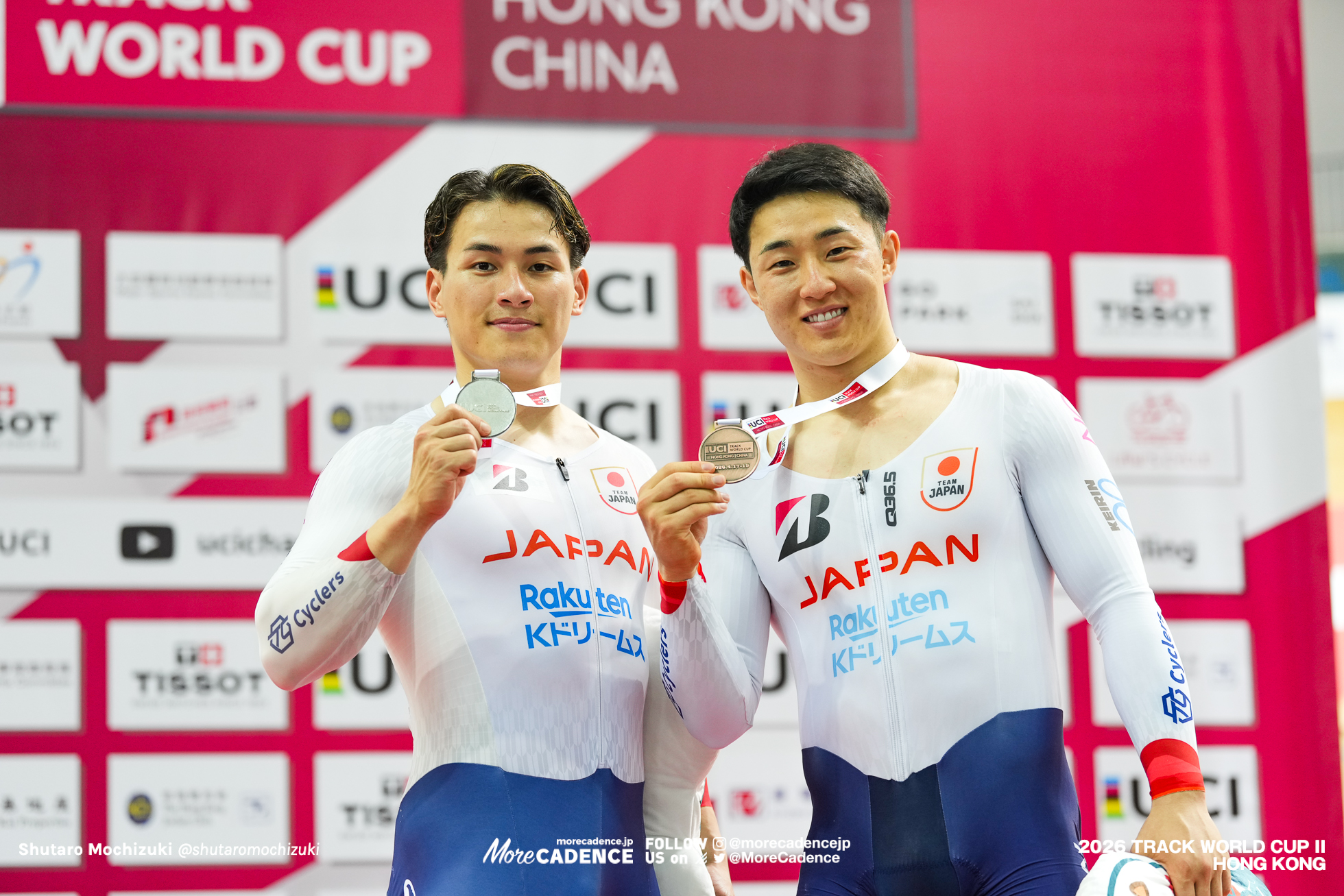 太田海也,中野慎詞,男子ケイリン,表彰,MEN'S Keirin,podium『2026ワールドカップ第2戦』香港,2026 UCI Track World Cup - Hong Kong, China