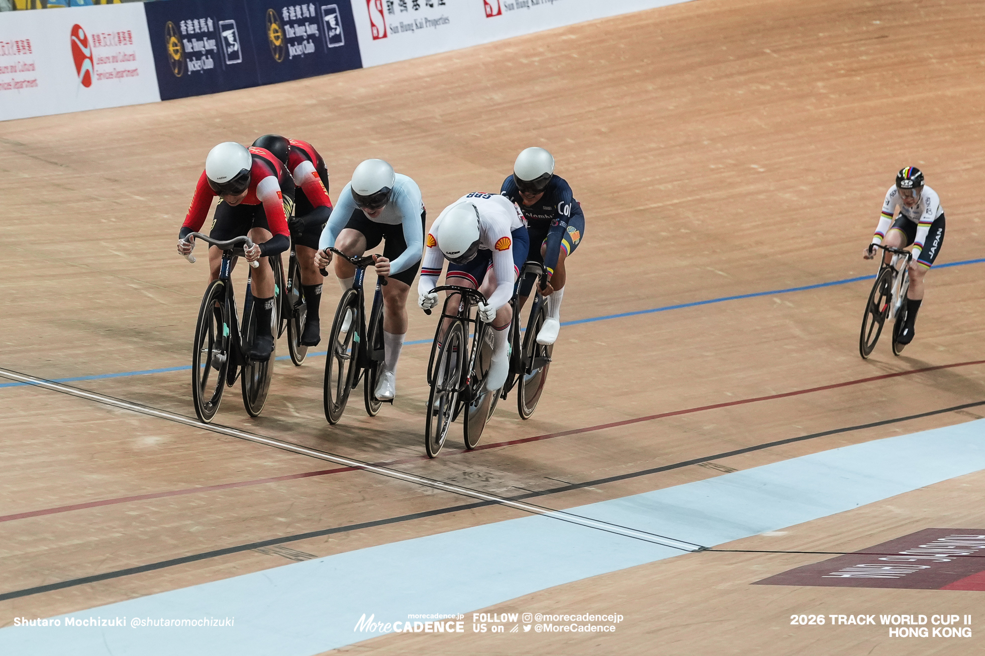 佐藤水菜, SATO Mina, JPN, ユアン・リイン,Yuan Liying,CHN,ヤナ・ブルラコヴァ,Yana Burlakova,AIN,エマ・フィヌカン,Emma Finucane,GBR,ワン・リーファン,Wang Lijuan,CHN,ステファニー・クアドラードフロレス,STEFANY LORENA CUADRADO FLOREZ,COL,女子ケイリン 決勝 1-6, WOMEN'S Keirin Final 1-6, 『2026ワールドカップ第2戦』香港,2026 UCI Track World Cup - Hong Kong, China