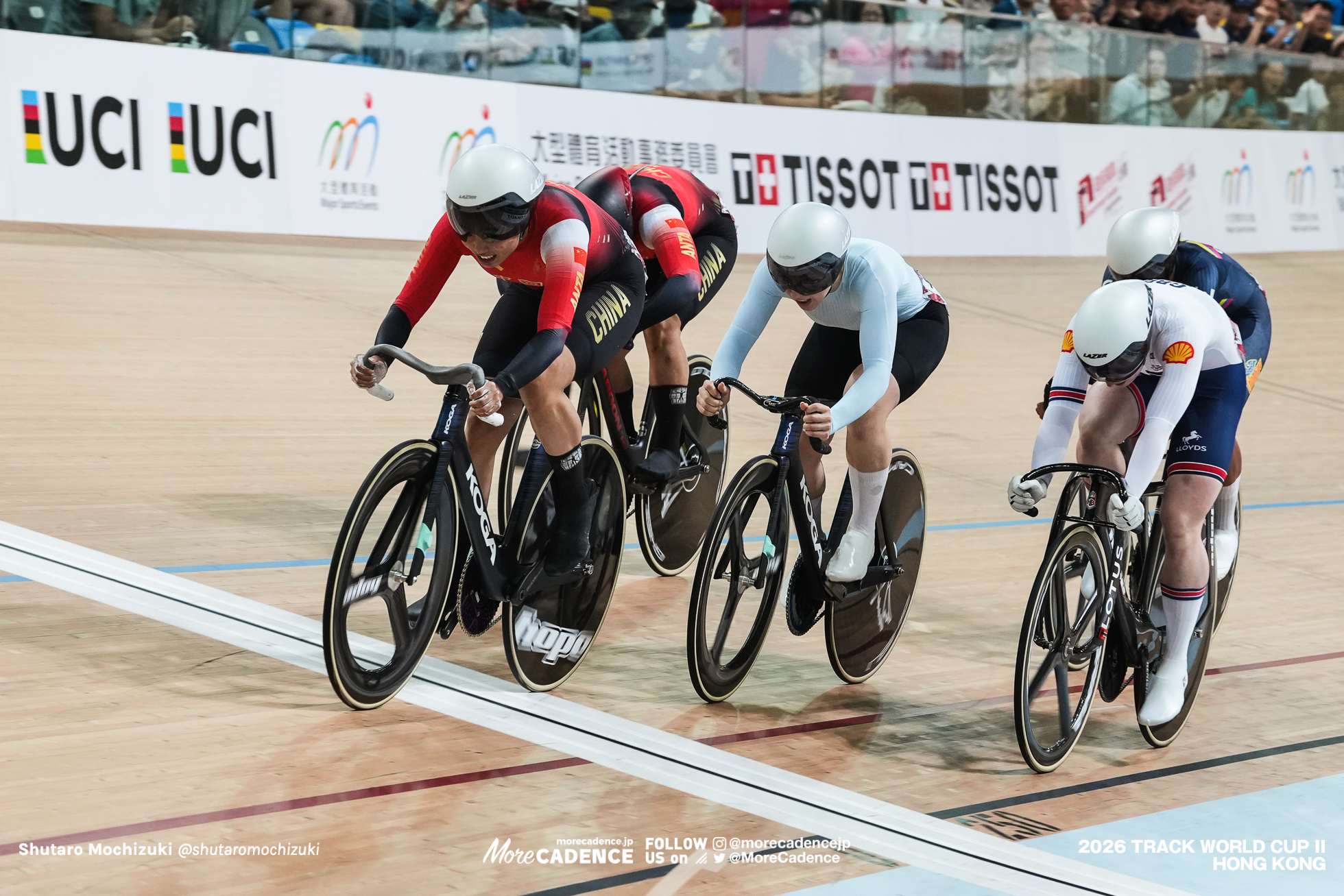 ユアン・リイン,Yuan Liying,CHN,ヤナ・ブルラコヴァ,Yana Burlakova,AIN,エマ・フィヌカン,Emma Finucane,GBR,ワン・リーファン,Wang Lijuan,CHN,ステファニー・クアドラードフロレス,STEFANY LORENA CUADRADO FLOREZ,COL,女子ケイリン 決勝 1-6, WOMEN'S Keirin Final 1-6, 『2026ワールドカップ第2戦』香港,2026 UCI Track World Cup - Hong Kong, China