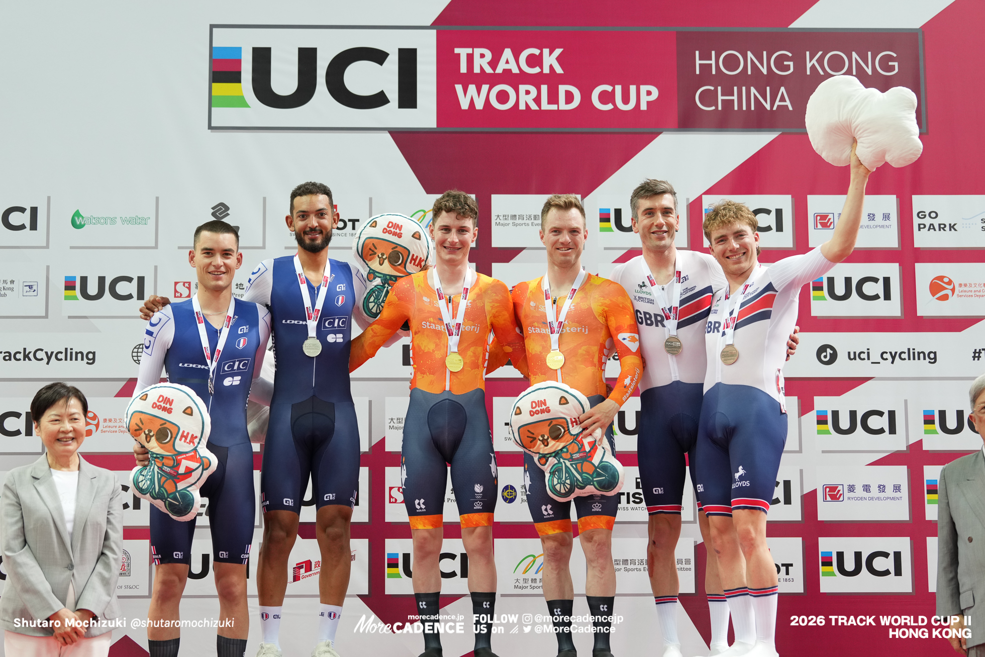 ヨエリ・ハビック,Yoeri Havik,NED,フィリップ・ハイネン,Philip Heijnen,NED,ドノヴァン・ゴロンダン,Donavan Grondin,エホワン・ベニール,Erwan Besnier,FRA,ローガン・マクリーン,Logan MACLEAN,GBR,ウィリアム・ペレット,William Perrett,GBR,男子マディソン, MEN'S Madison, 『2026ワールドカップ第2戦』香港,2026 UCI Track World Cup - Hong Kong, China