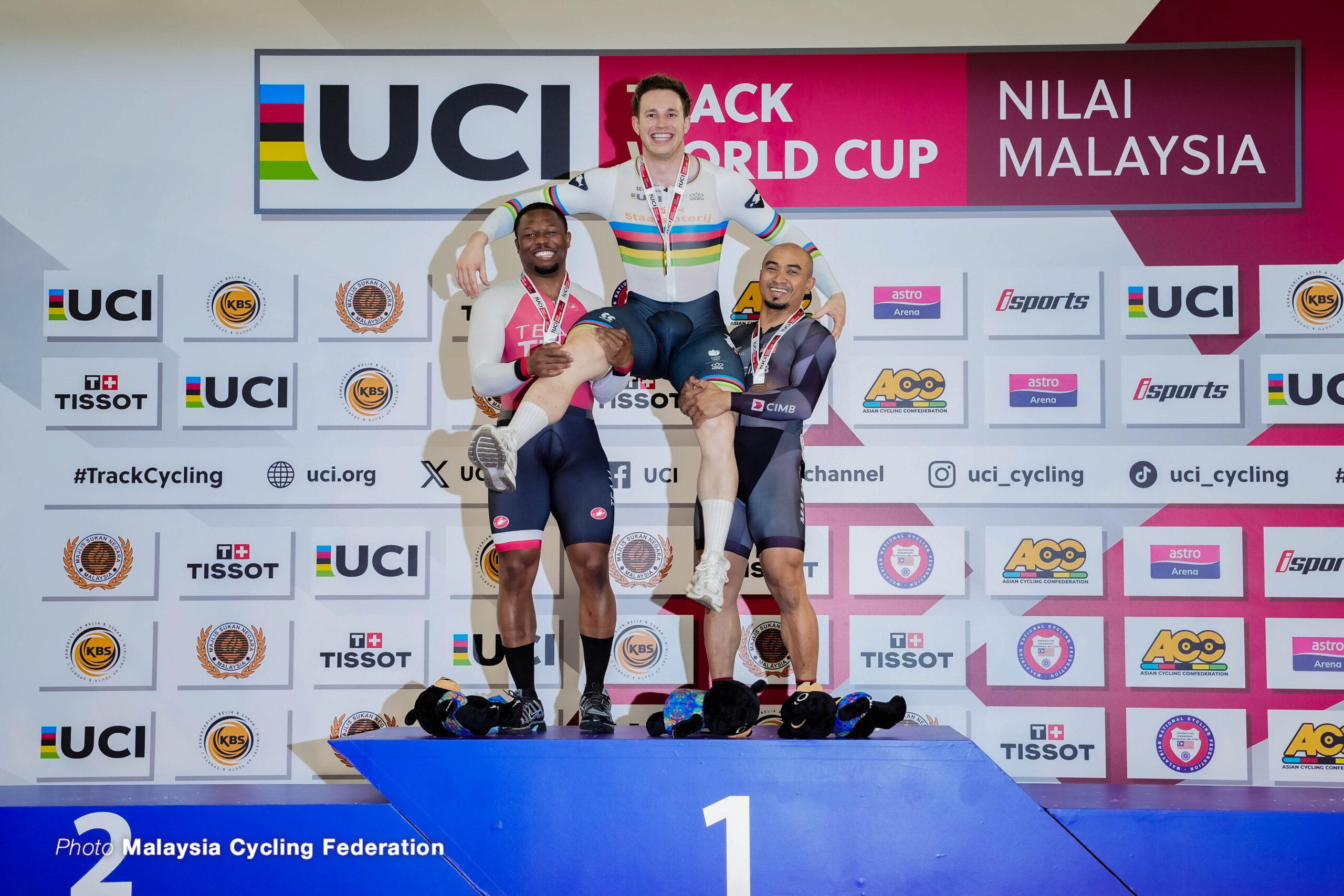ハリー・ラブレイセン,ニコラス・ポール,アジズルハスニ・アワン,男子スプリント, 表彰，MEN'S Sprint,podium,『2026ワールドカップ第3戦』,マレーシア,二ライ,2026 UCI Track World Cup 3 - Nilai, Malaysia