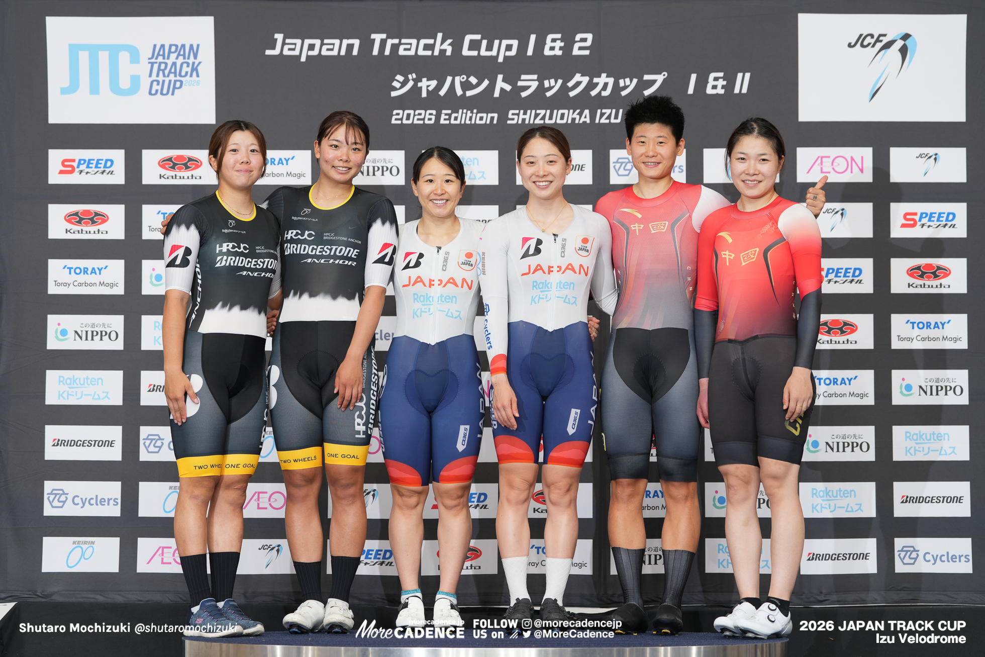 梶原悠未, 内野艶和, 垣田真穂, 池田瑞紀, ニン・チェン, CHEN Ning, ゴン・シャンビン, GONG Xianbing, 女子マディソン, 表彰, WOMEN'S Madison, 2026ジャパントラックカップ Ⅱ, 伊豆ベロドローム, 2026 Japan Track Cup Ⅱ, Izu Velodrome, Japan