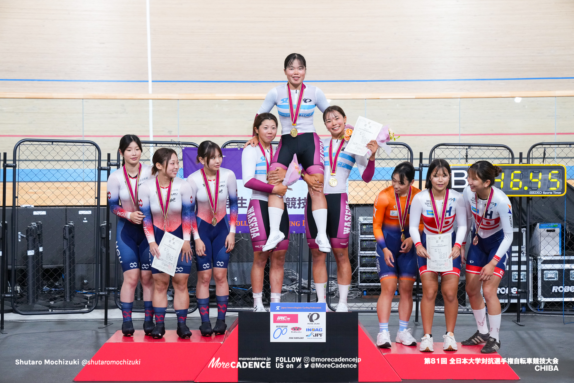 岡本美咲, 池田瑞紀, 垣田真穂, 嵯峨希来, 室谷榎音, 江戸優, 北中成実, 相見涼花, 鍋島実愛, 文部科学大臣杯第81回全日本大学対抗選手権自転車競技大会, インカレ, TIPSTAR DOME CHIBA