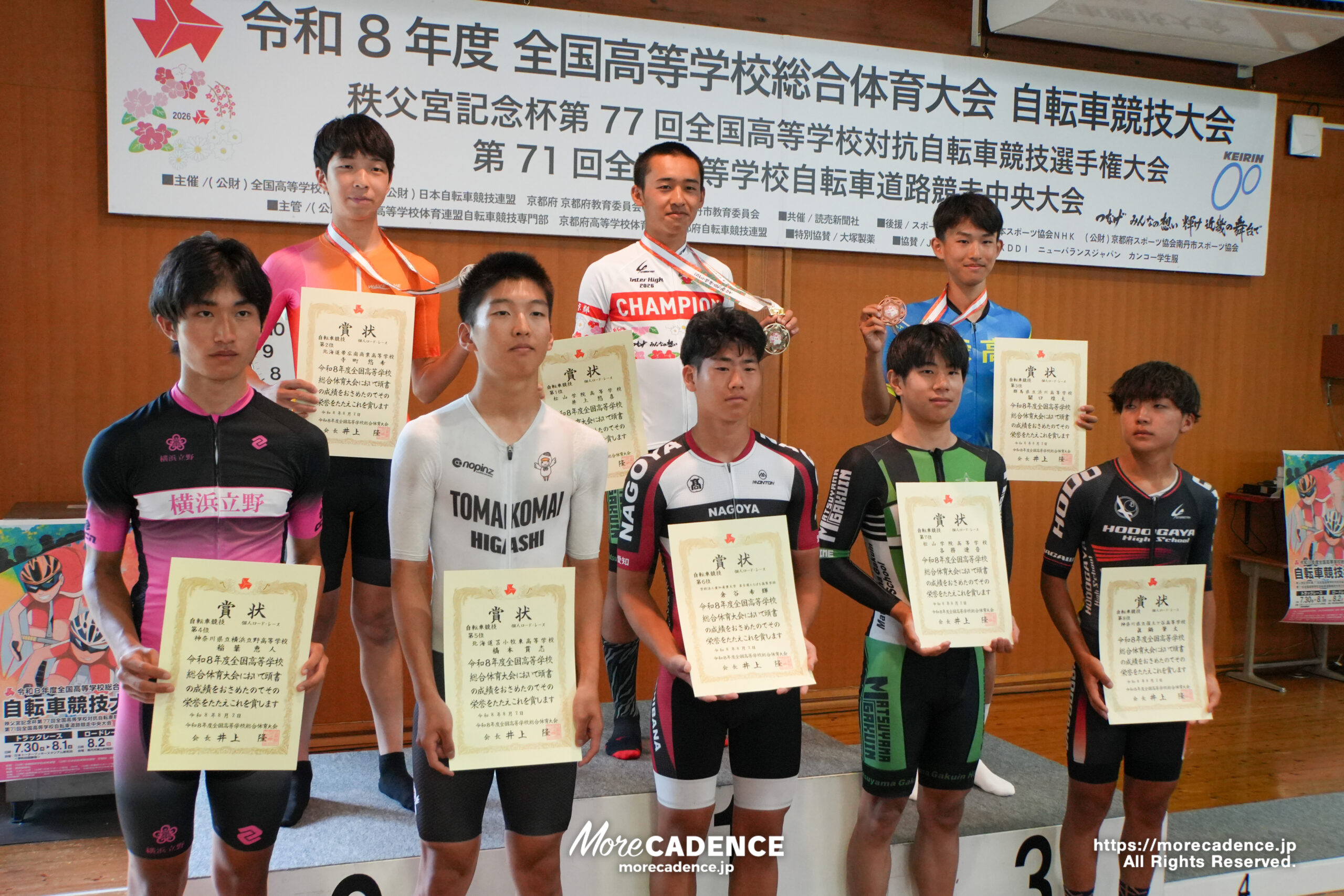 4日目表彰式, 令和8年度 全国高等学校総合体育大会(インターハイ2026), 岸和田競輪場